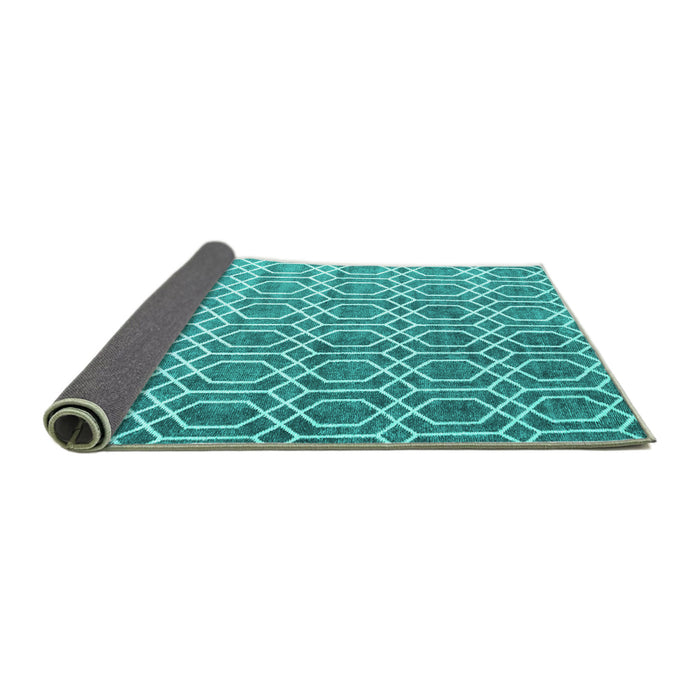 Sideview of Abstract Turquoise Contemporary Rug, con2085turq