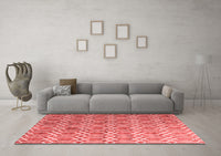 Machine Washable Abstract Red Contemporary Rug, wshcon2085red