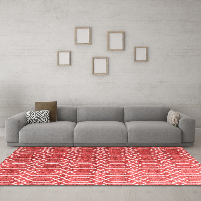 Contemporary Red Washable Rugs