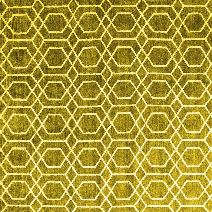 Square Abstract Yellow Contemporary Rug, con2085yw
