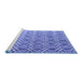 Sideview of Machine Washable Abstract Blue Contemporary Rug, wshcon2085blu