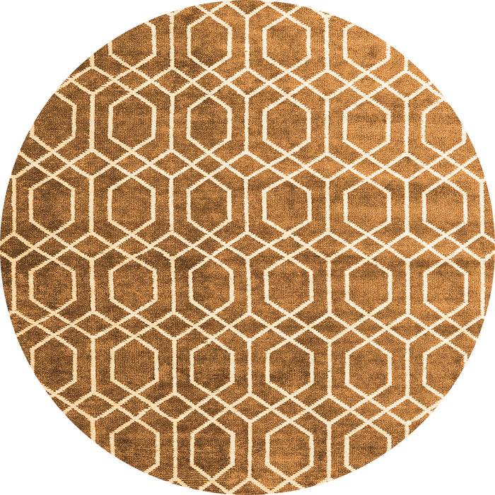 Square Abstract Orange Contemporary Rug, con2085org