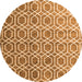 Square Abstract Orange Contemporary Rug, con2085org