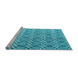 Sideview of Machine Washable Abstract Light Blue Contemporary Rug, wshcon2085lblu