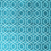 Square Machine Washable Abstract Light Blue Contemporary Rug, wshcon2085lblu