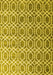 Machine Washable Abstract Yellow Contemporary Rug, wshcon2085yw