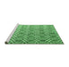 Sideview of Machine Washable Abstract Emerald Green Contemporary Area Rugs, wshcon2085emgrn