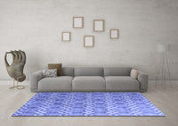 Machine Washable Abstract Blue Contemporary Rug, wshcon2085blu