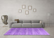 Machine Washable Abstract Purple Contemporary Area Rugs in a Living Room, wshcon2085pur