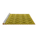 Sideview of Machine Washable Abstract Yellow Contemporary Rug, wshcon2085yw