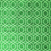 Round Machine Washable Abstract Green Contemporary Area Rugs, wshcon2085grn