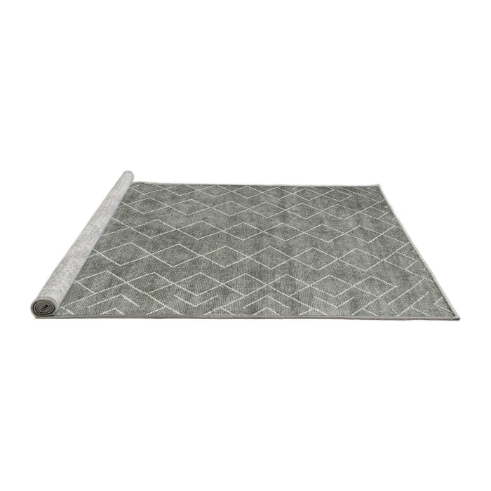 Serging Thickness of Machine Washable Contemporary Dark Gray Rug, wshcon2086