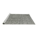 Serging Thickness of Machine Washable Contemporary Dark Gray Rug, wshcon2086