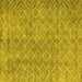 Square Machine Washable Abstract Yellow Contemporary Rug, wshcon2086yw