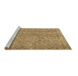 Sideview of Machine Washable Abstract Brown Contemporary Rug, wshcon2086brn