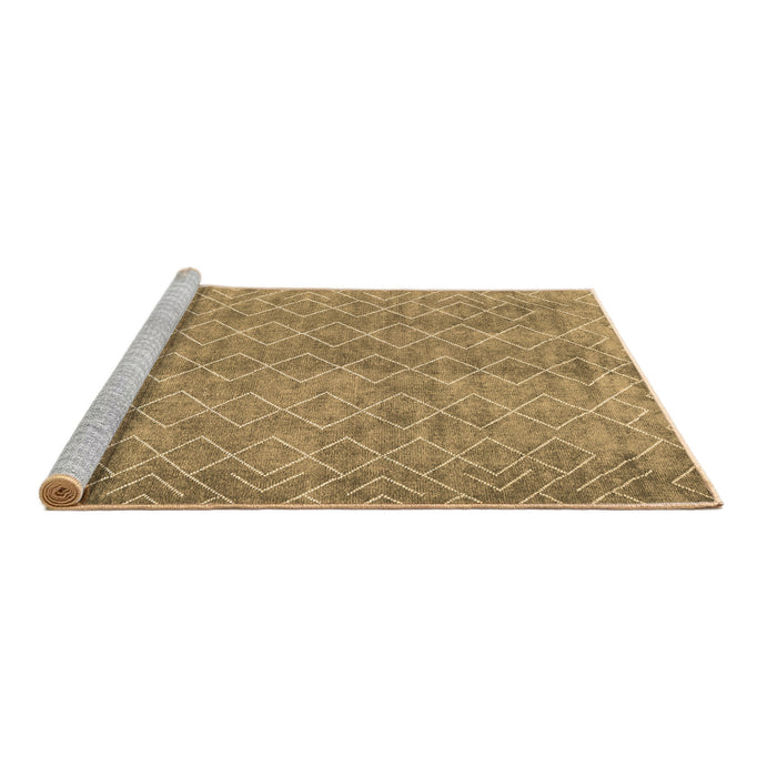 Sideview of Machine Washable Abstract Brown Contemporary Rug, wshcon2086brn