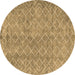 Round Machine Washable Abstract Brown Contemporary Rug, wshcon2086brn