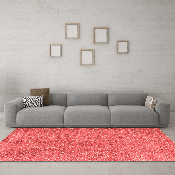 Contemporary Red Washable Rugs