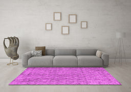 Machine Washable Abstract Pink Contemporary Rug in a Living Room, wshcon2086pnk