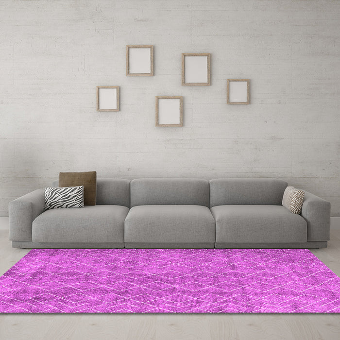 Machine Washable Abstract Pink Contemporary Rug in a Living Room, wshcon2086pnk