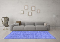 Machine Washable Abstract Blue Contemporary Rug, wshcon2086blu