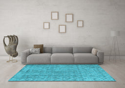 Machine Washable Abstract Light Blue Contemporary Rug in a Living Room, wshcon2086lblu