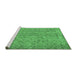 Sideview of Machine Washable Abstract Emerald Green Contemporary Area Rugs, wshcon2086emgrn