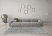 Machine Washable Abstract Gray Contemporary Rug in a Living Room,, wshcon2086gry