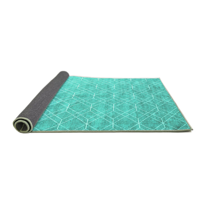Sideview of Abstract Turquoise Contemporary Rug, con2087turq