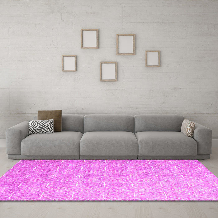 Machine Washable Abstract Pink Contemporary Rug in a Living Room, wshcon2087pnk