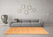 Machine Washable Abstract Orange Contemporary Area Rugs in a Living Room, wshcon2087org