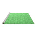 Sideview of Machine Washable Abstract Emerald Green Contemporary Area Rugs, wshcon2087emgrn