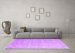 Machine Washable Abstract Purple Contemporary Area Rugs in a Living Room, wshcon2087pur