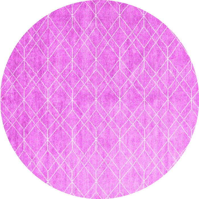 Round Abstract Pink Contemporary Rug, con2087pnk