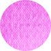 Round Abstract Pink Contemporary Rug, con2087pnk