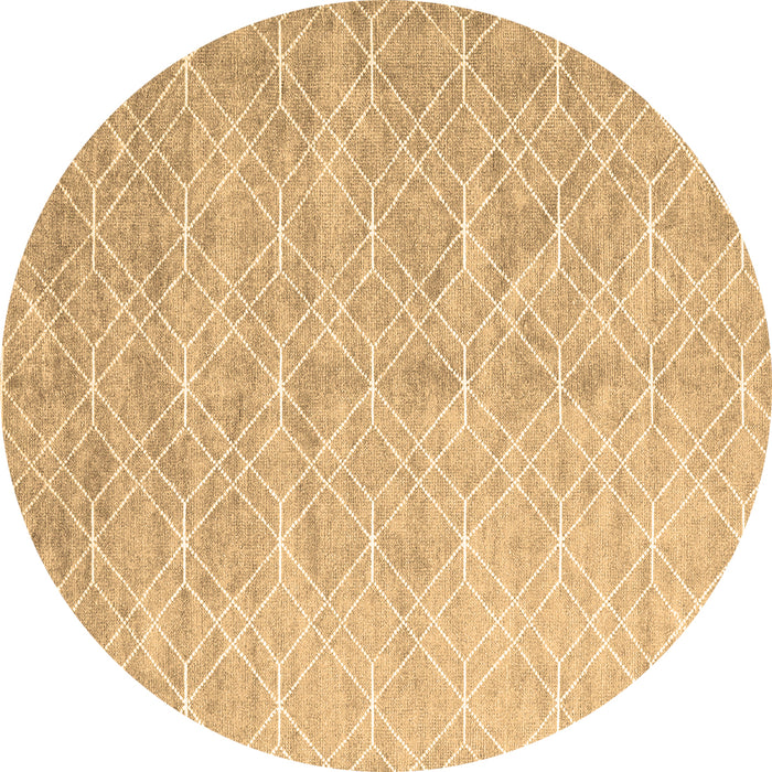 Round Abstract Brown Contemporary Rug, con2087brn