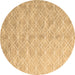 Round Abstract Brown Contemporary Rug, con2087brn