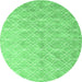 Round Abstract Emerald Green Contemporary Rug, con2087emgrn