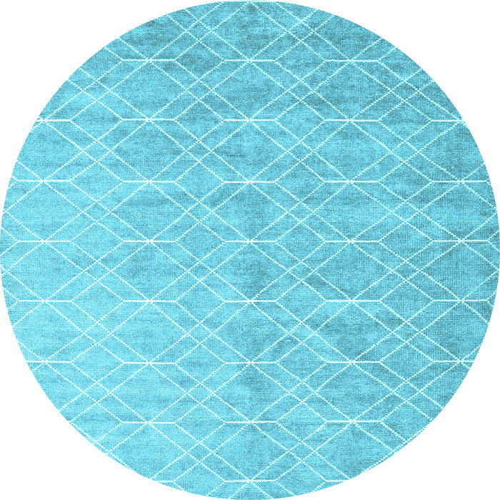 Round Machine Washable Abstract Light Blue Contemporary Rug, wshcon2087lblu