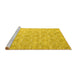 Sideview of Machine Washable Abstract Yellow Contemporary Rug, wshcon2087yw