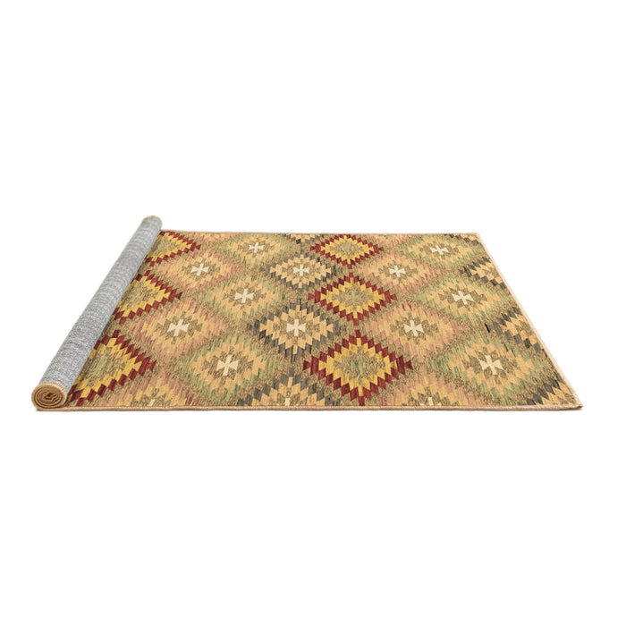 Sideview of Machine Washable Southwestern Brown Country Rug, wshcon2088brn