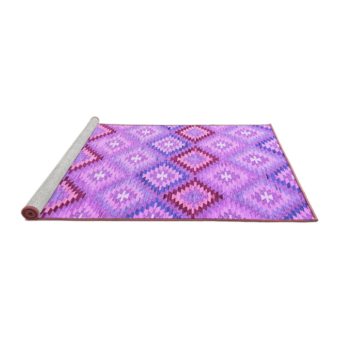 Sideview of Machine Washable Southwestern Purple Country Area Rugs, wshcon2088pur