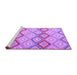 Sideview of Machine Washable Southwestern Purple Country Area Rugs, wshcon2088pur