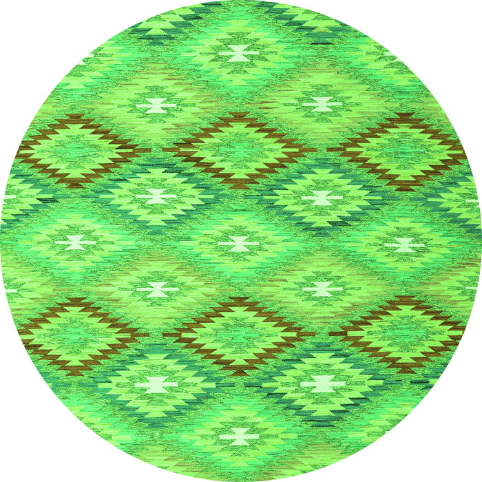 Machine Washable Southwestern Green Country Area Rugs, wshcon2088grn