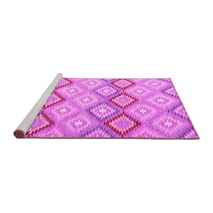 Sideview of Machine Washable Southwestern Pink Country Rug, wshcon2088pnk