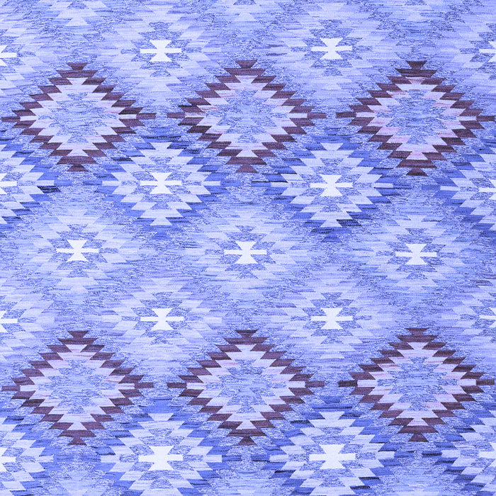 Machine Washable Southwestern Blue Country Rug, wshcon2088blu