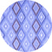 Round Southwestern Blue Country Rug, con2088blu