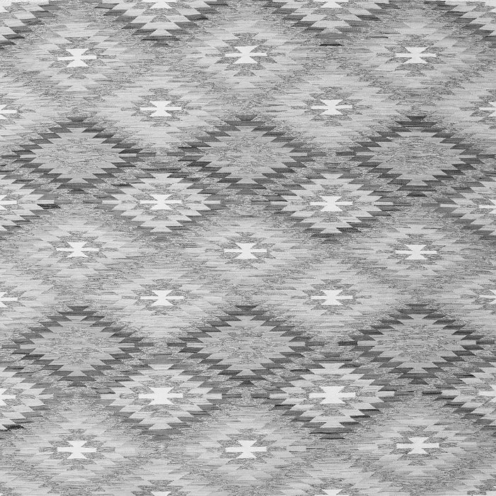 Round Machine Washable Southwestern Gray Country Rug, wshcon2088gry