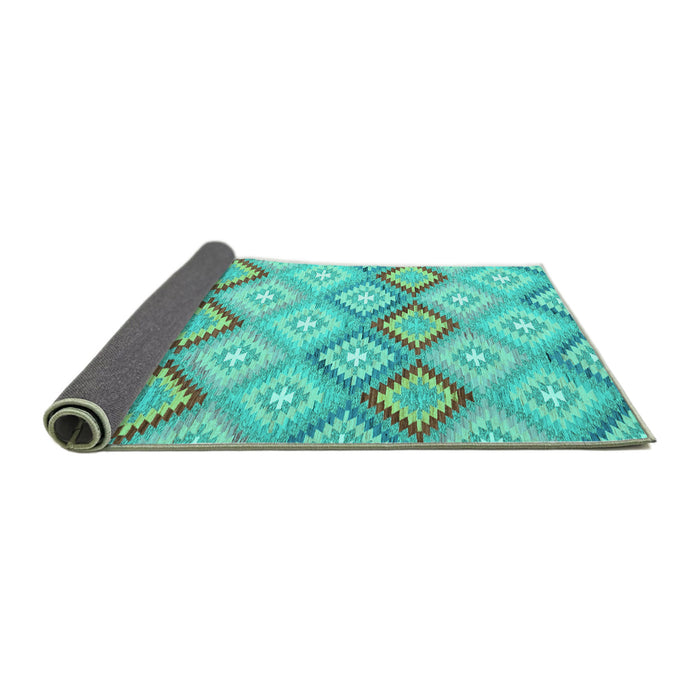 Sideview of Southwestern Turquoise Country Rug, con2088turq