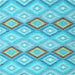 Square Machine Washable Southwestern Light Blue Country Rug, wshcon2088lblu